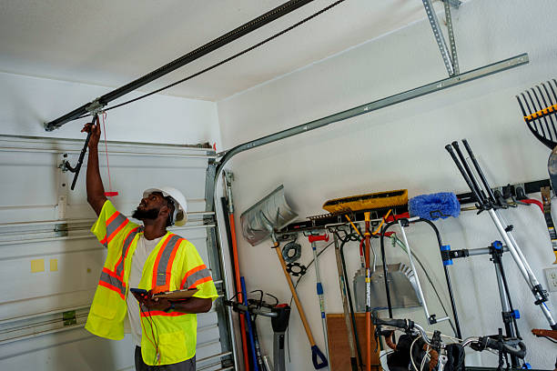 Professional Garage Door Panel Replacement technician working in Minier, IL